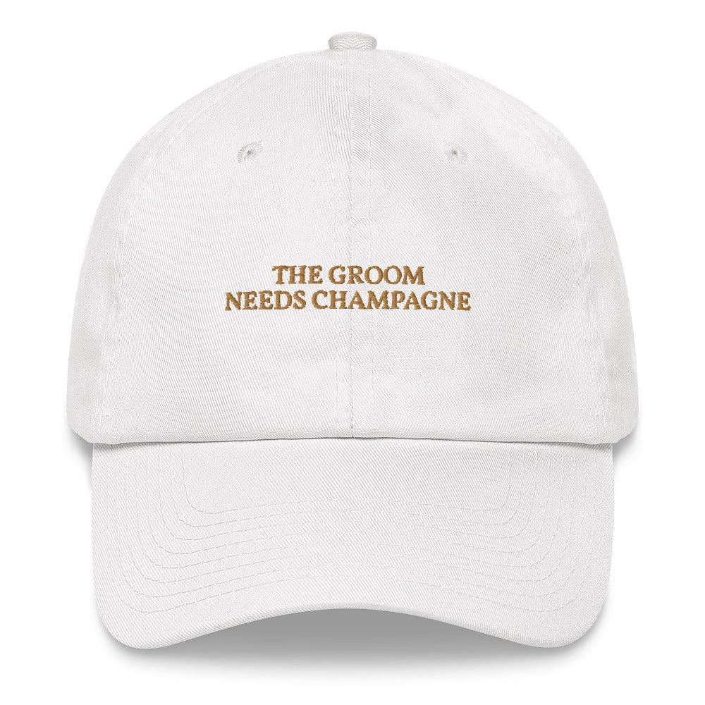 Cappello ricamato “The Groom Needs Champagne”