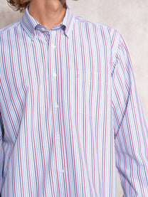 Camicia a righe multicolor da uomo in cotone e poliestere