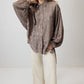 Camicia jacquard con maniche a palloncino