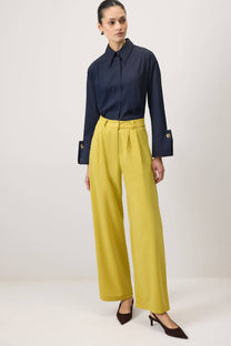 Pantaloni palazzo a vita alta in viscosa