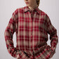Camicia a quadri oversize bordeaux