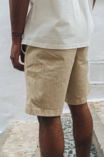Pantaloncini da arrampicata in cotone Ecodye color sabbia