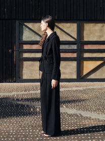 Pantaloni bootcut in lana merino