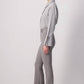 Pantaloni a zampa in crêpe a vita alta