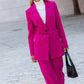 Blazer con cintura in velluto a coste