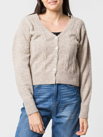 Cardigan in maglia a trecce con bottoni