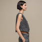 Gilet donna gessato grigio