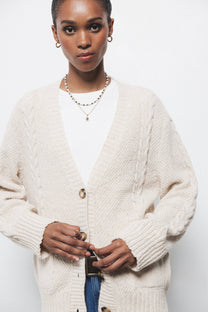 Cardigan in maglia con scollo a V
