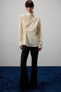 Camicia asimmetrica in popeline di cotone
