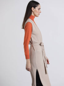 Gilet lungo con cintura