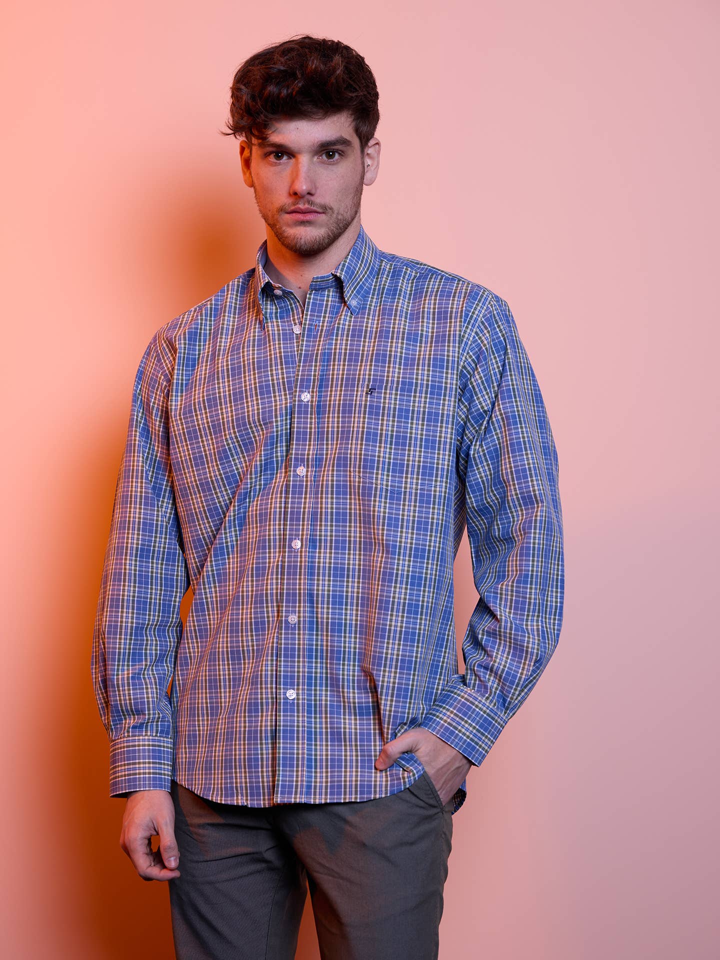 Camicia uomo in cotone 100% a quadri