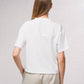 T-shirt corta oversize con applicazione brillante