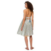 Vestito estivo corto boho in cotone con stampa