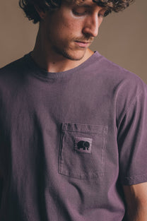 T-shirt Garza viola tramonto tinta a pigmento