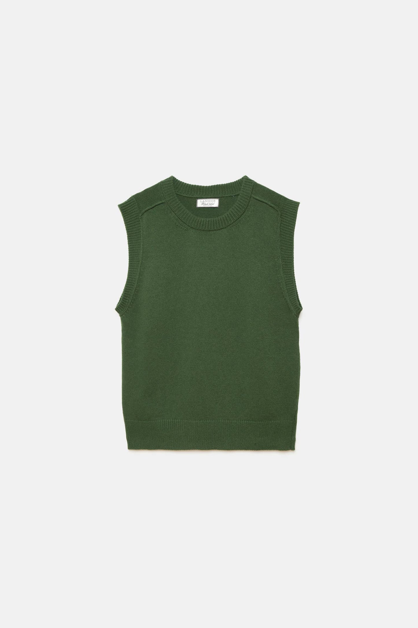 Gilet in maglia rasata con scollo rotondo