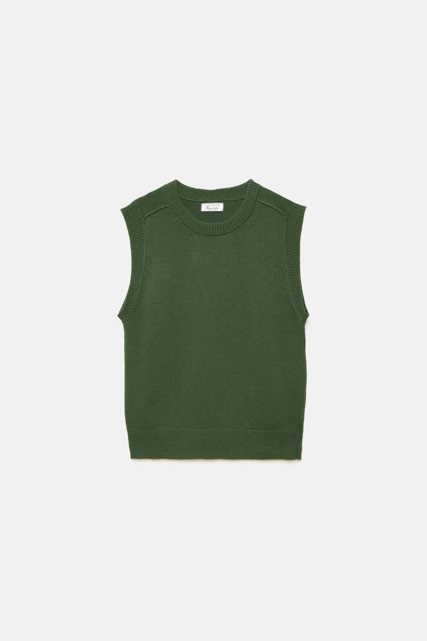 Gilet in maglia rasata con scollo rotondo