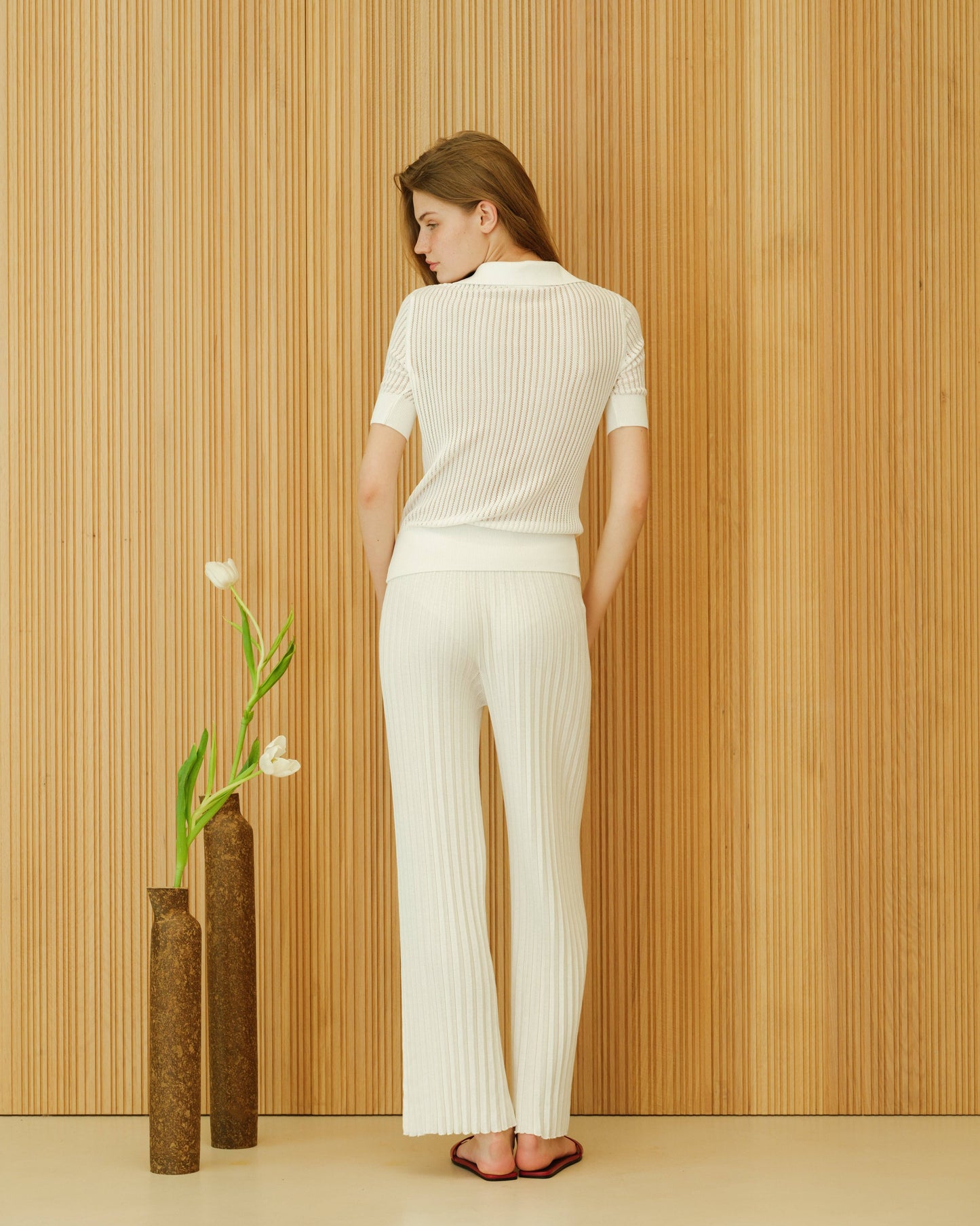 Polo in cotone fine micro pointelle
