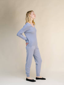 Pantaloni yoga in misto cashmere 3D knit