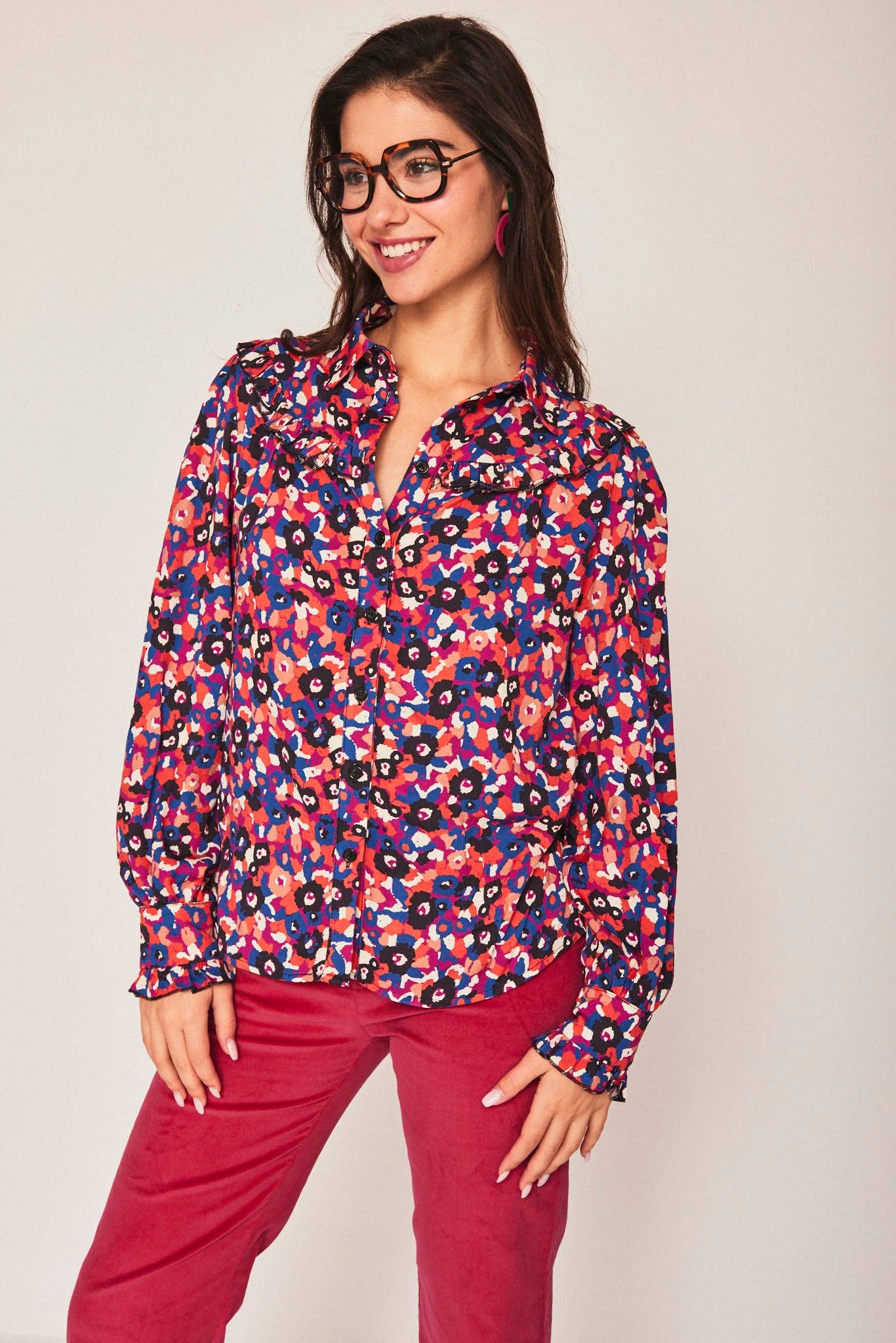 Camicia Cockatoo Mix con stampa floreale