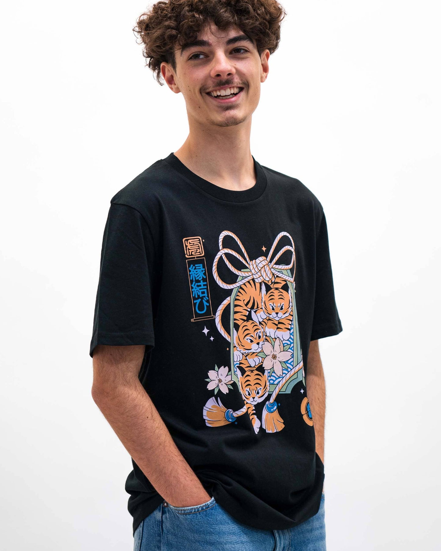 T-shirt unisex Omamori Tigre in cotone biologico
