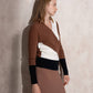 Maglione cache-cœur color block da donna