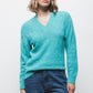 Maglione a maglia strutturata con scollo a V