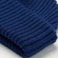 Cappello beanie in lana merino blu a coste
