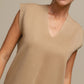 Maglione smanicato in maglia con scollo a V