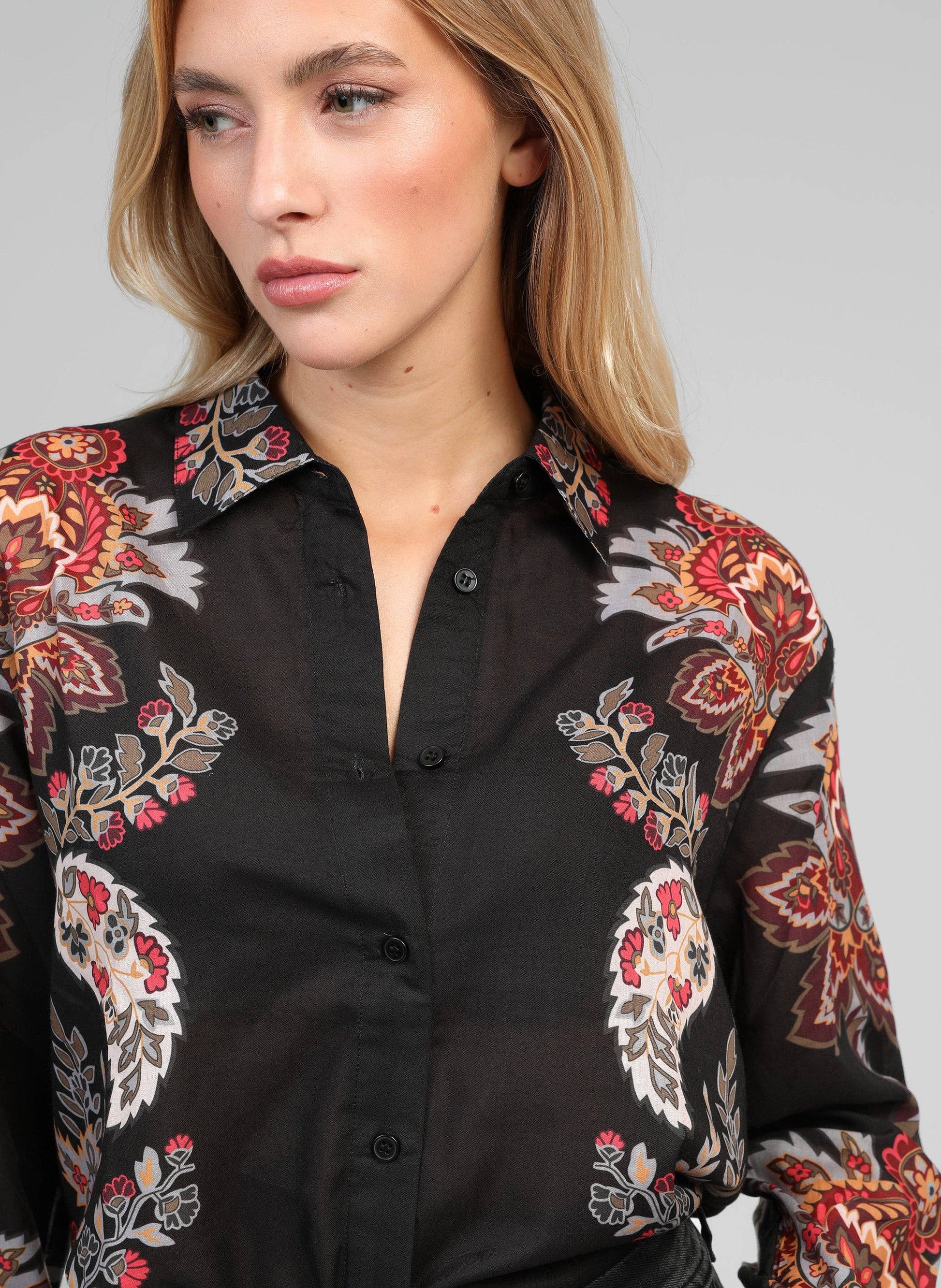 Camicia Alina Multicolore in Popeline di Cotone