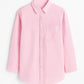 Camicia a righe in cotone rosa