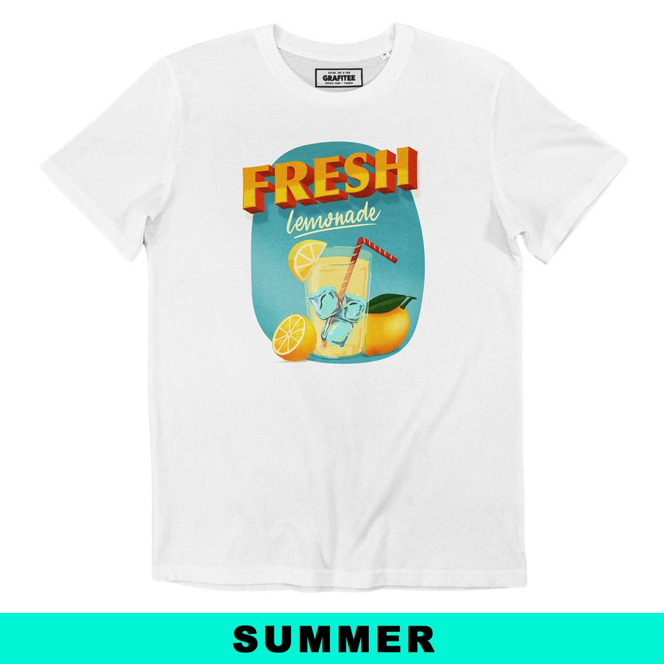 T-shirt Fresh Lemonade in cotone biologico con grafica colorata