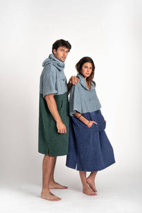 Poncho surf in cotone biologico Sunset Verde
