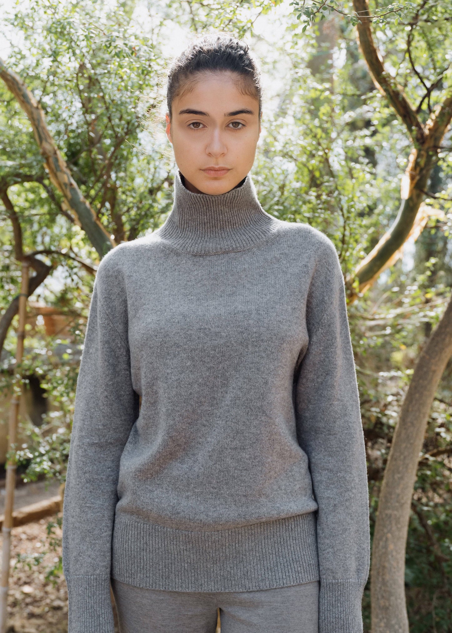 Maxi maglione a collo alto in puro cashmere
