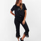 T-shirt con applicazione G in strass