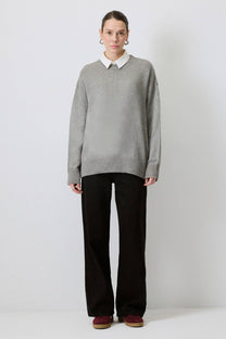 Maglione oversize in maglia grigio