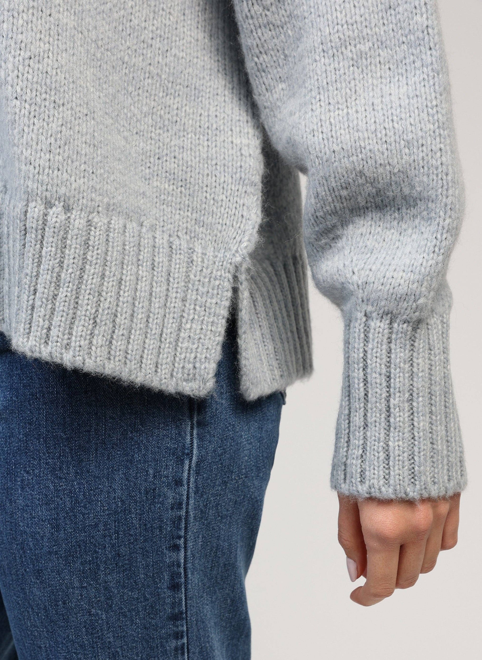 Cardigan in maglia spessa color cielo