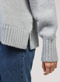 Cardigan in maglia spessa color cielo