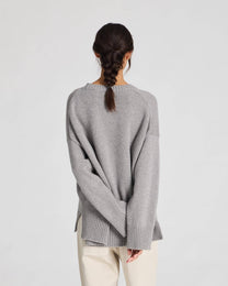 Maglione Vigga in lana d’agnello grigio melange