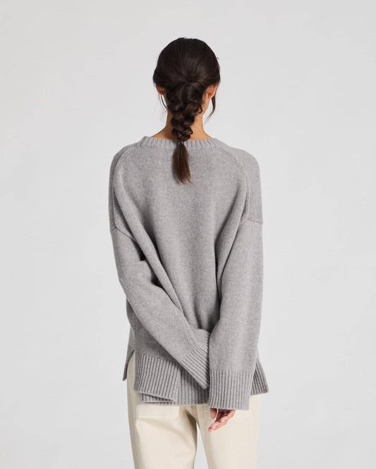 Maglione Vigga in lana d’agnello grigio melange