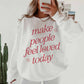 Felpa oversize con stampa “Make People Feel Loved Today”