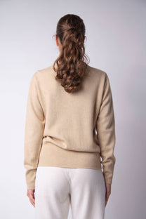 Maglia dolcevita in misto cashmere con lavorazione 3D