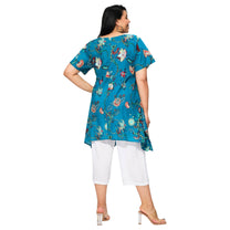 Tunica estiva boho in voile di cotone con maniche corte
