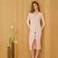 Cardigan lungo in cotone fine a costine 3D