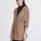 Cardigan con cintura da donna in maglia effetto bouclé
