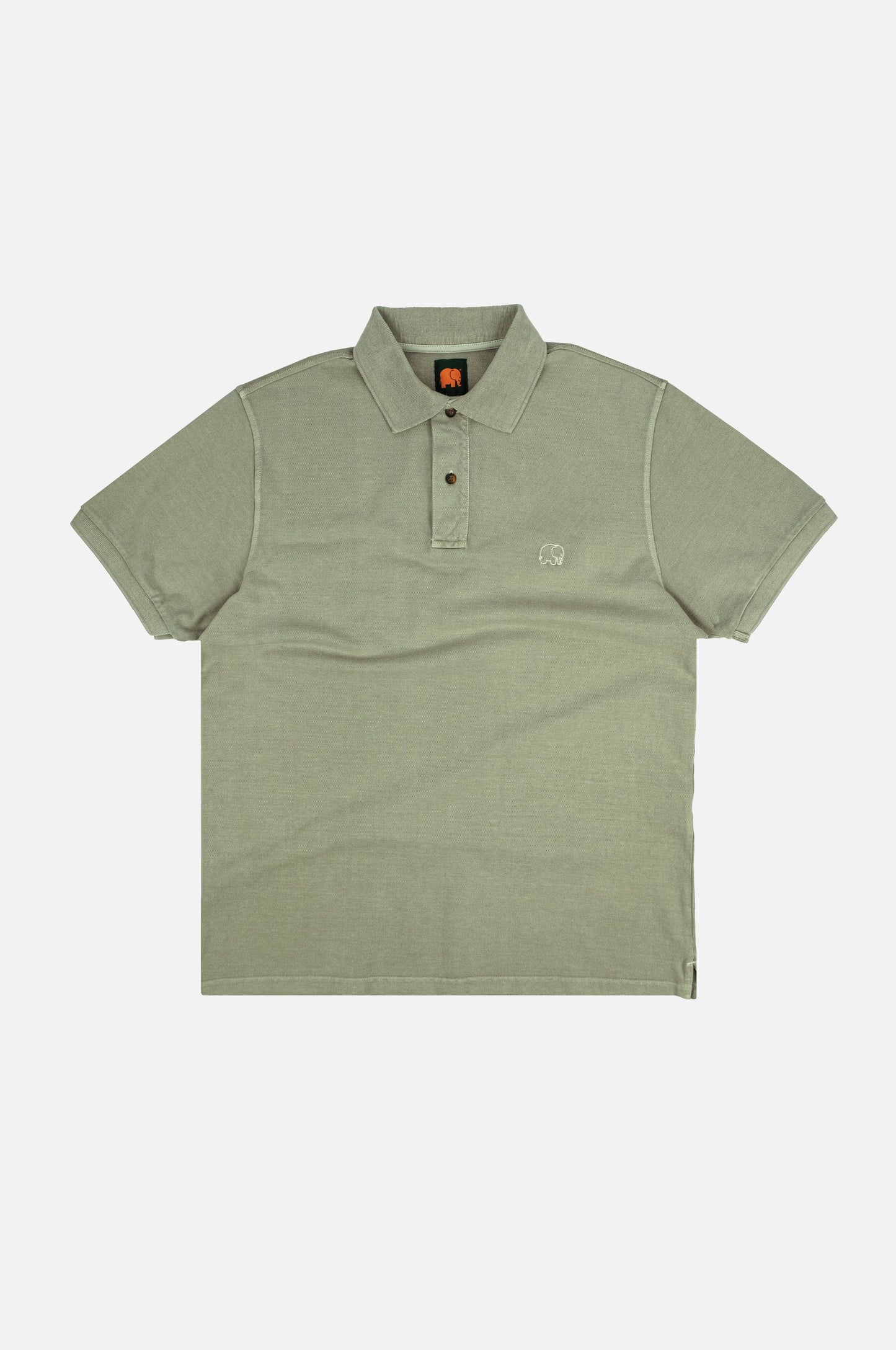 Polo in cotone organico tinto in pigmento Verde Reseda