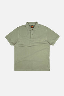 Polo in cotone organico tinto in pigmento Verde Reseda