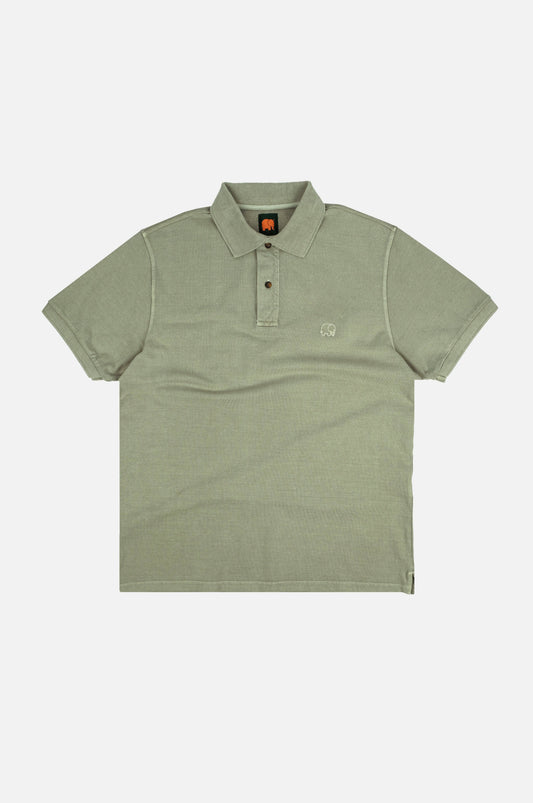 Polo in cotone organico tinto in pigmento Verde Reseda