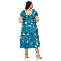 Abito midi estivo boho in cotone a maniche corte