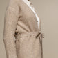 Cardigan in maglia con cintura e micro paillettes