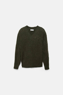 Maglione in maglia strutturata con scollo a V